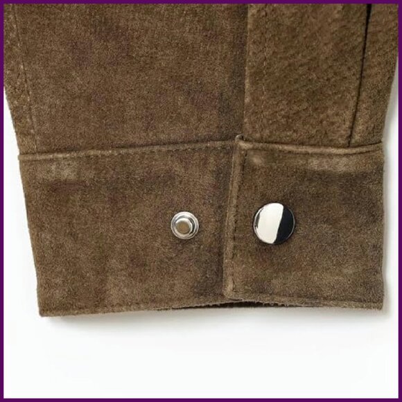 Faux Leather Cropped Bomber Jacket with Pockets Vintage Motorcycle Style - Picture 5 of 8